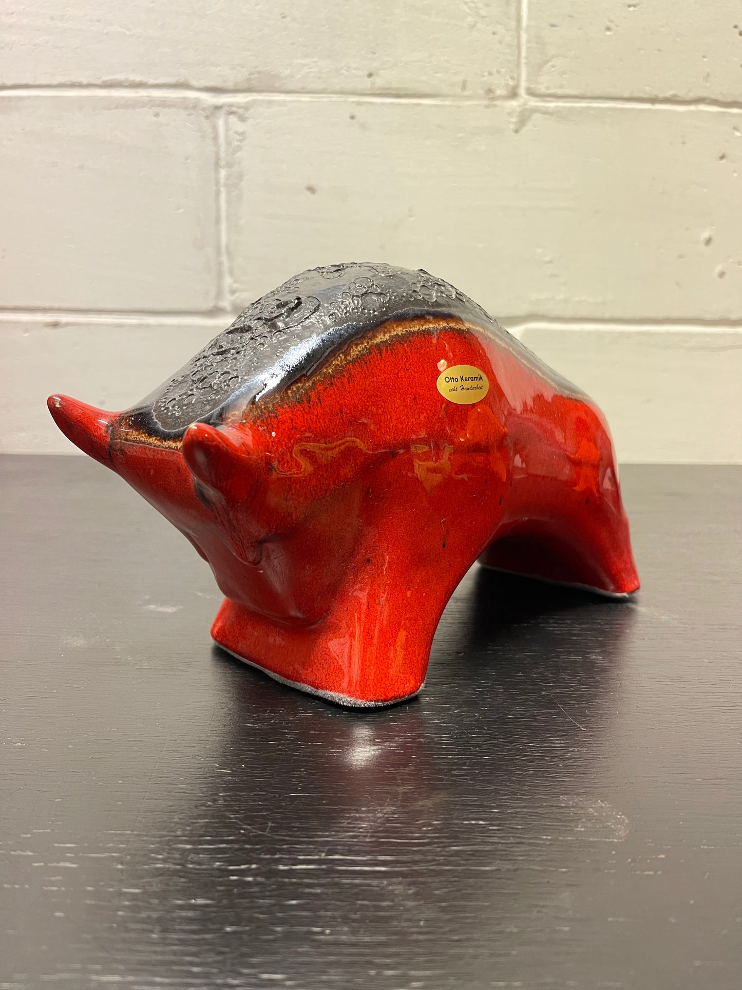 Otto Keramik Ceramic Bull West German Pottery Fat Lava