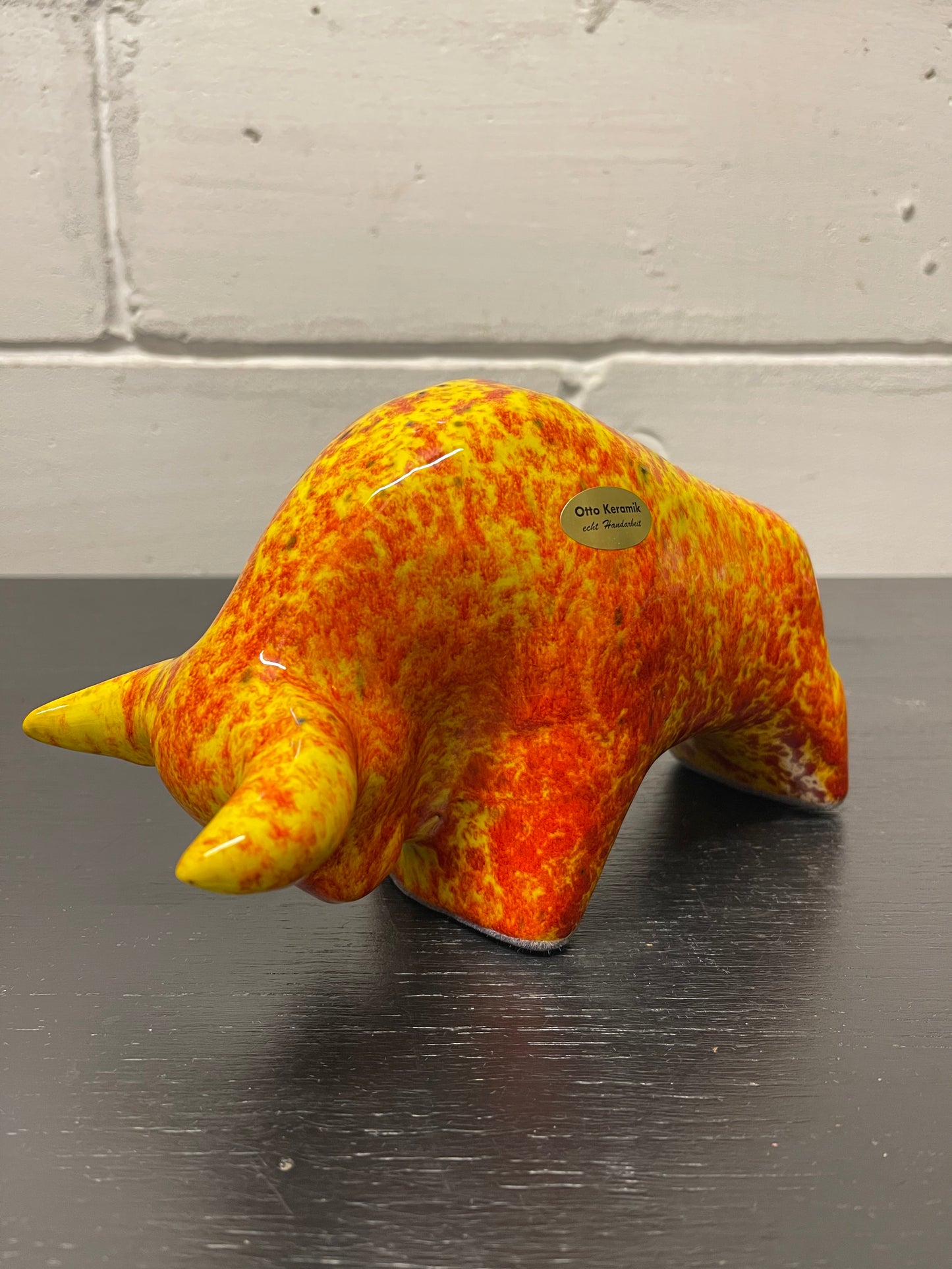 Otto Keramik Ceramic Bull West German Pottery Fat Lava