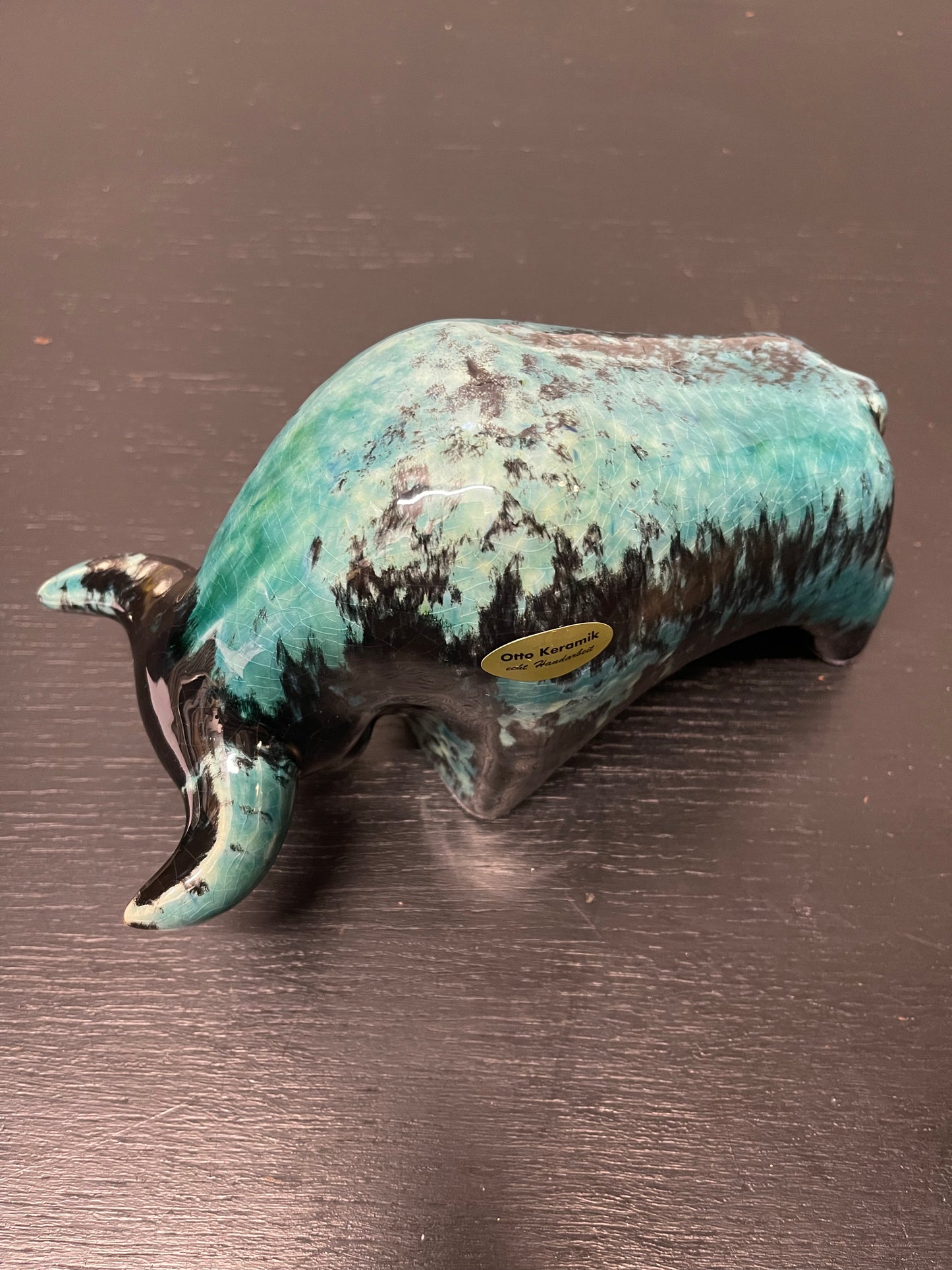 Otto Keramik Ceramic Bull West German Pottery Fat Lava