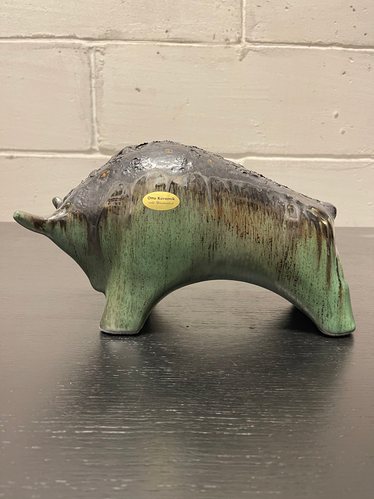 Otto Keramik Ceramic Bull West German Pottery Fat Lava