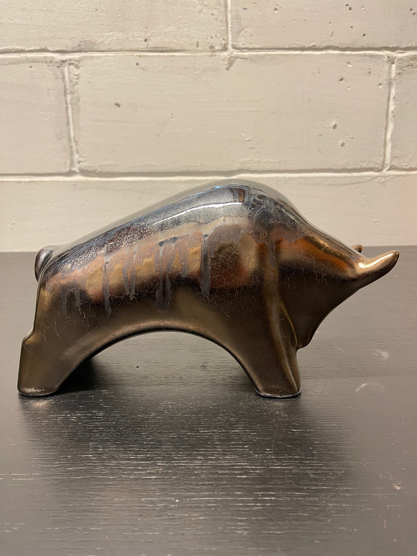 Otto Keramik Ceramic Bull West German Pottery Fat Lava