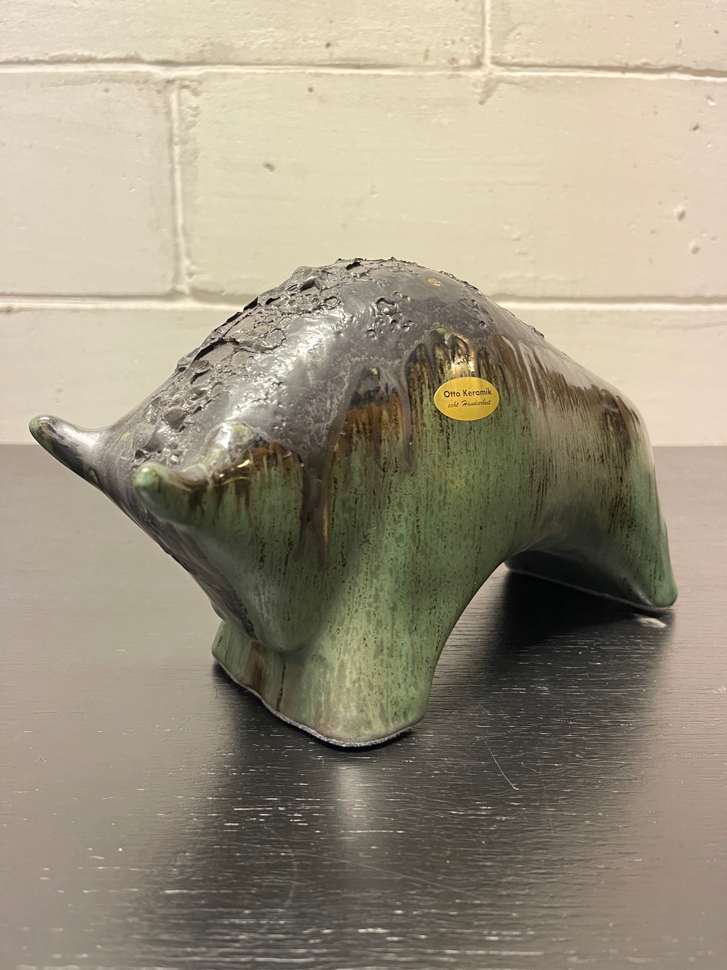 Otto Keramik Ceramic Bull West German Pottery Fat Lava