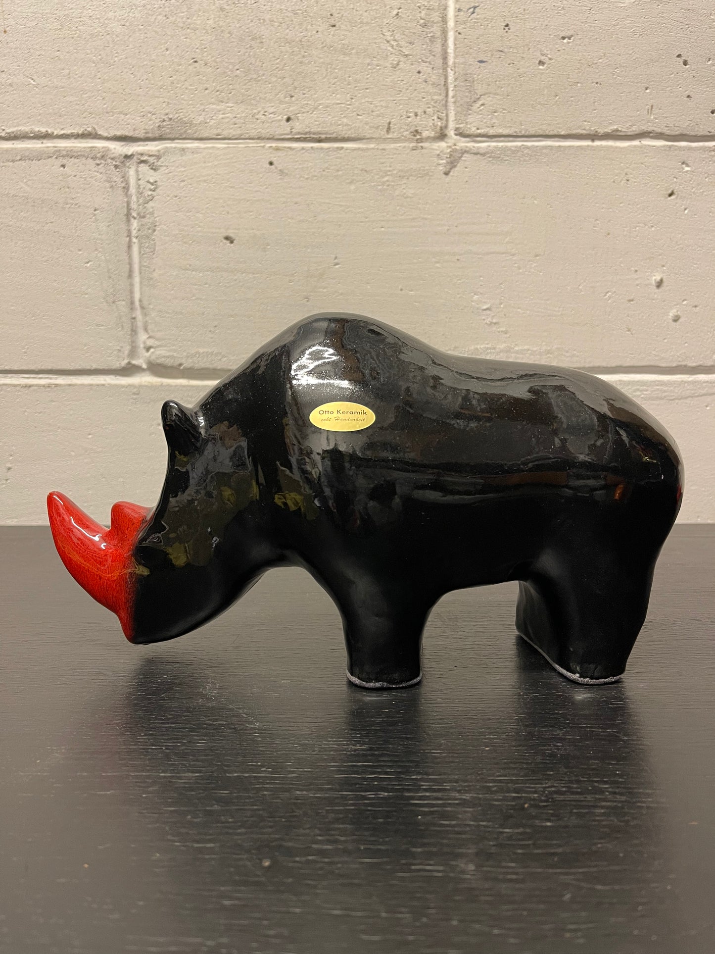 Exclusive Otto Keramik Ceramic Rhino West German Pottery Fat Lava