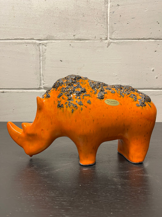 Exclusive Otto Keramik Ceramic Rhino West German Pottery Fat Lava