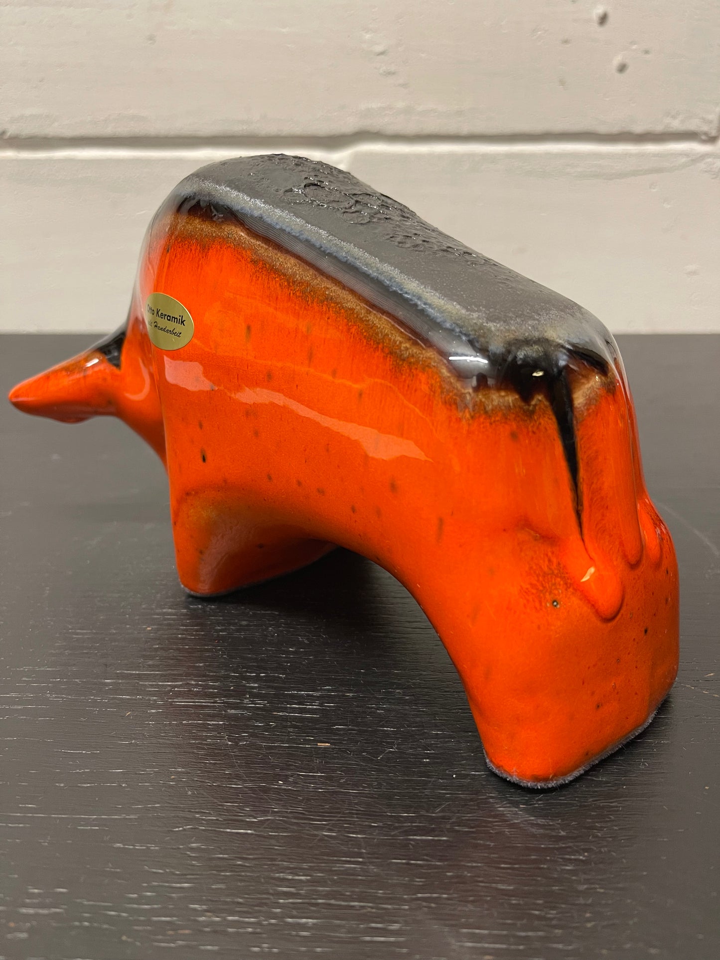 Otto Keramik Ceramic Bull West German Pottery Fat Lava