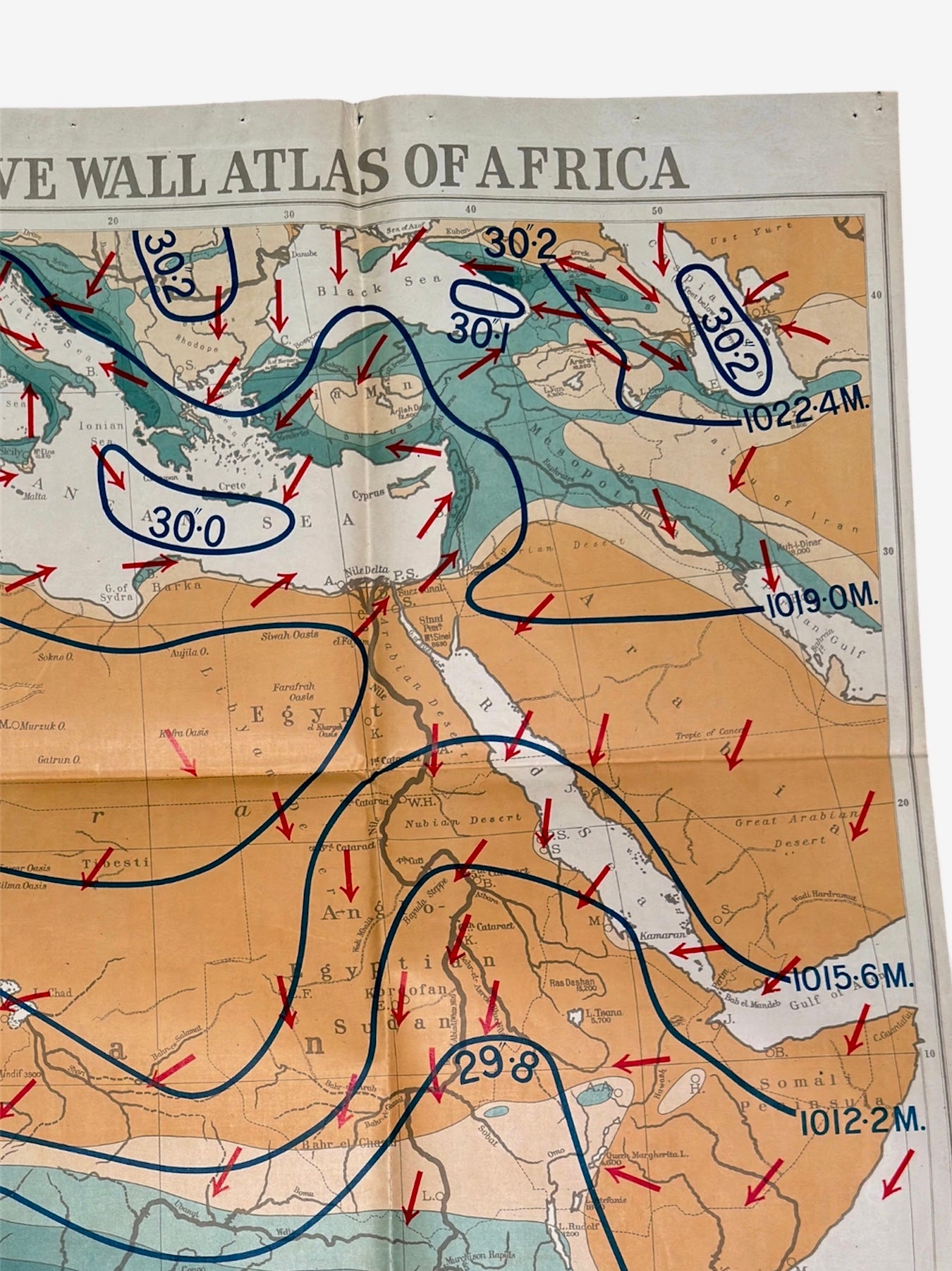 Philips Comparative Wall Atlas Of Africa Circa 1950s