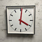 Large Czech Industrial 1970s Square Factory Clocks By Pragotron