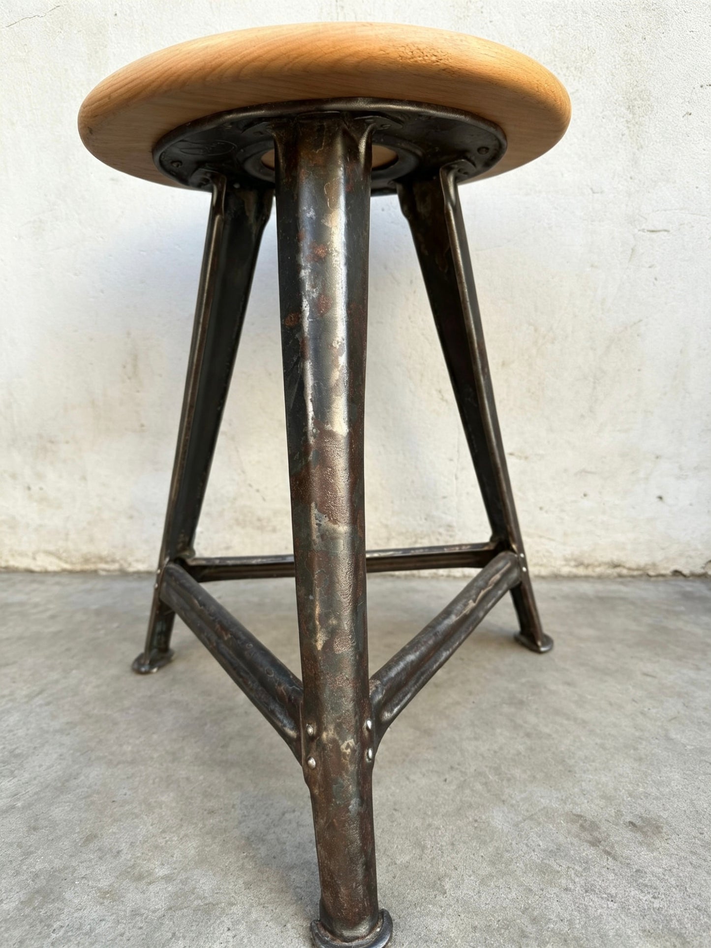 1930s Industrial Work Stool By Rowac