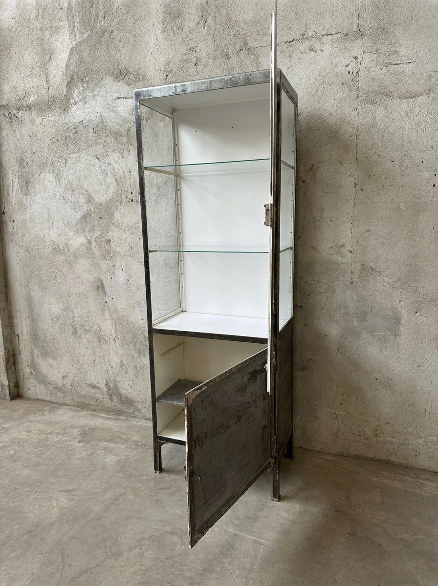 1960s Polish Steel Medical Cabinets