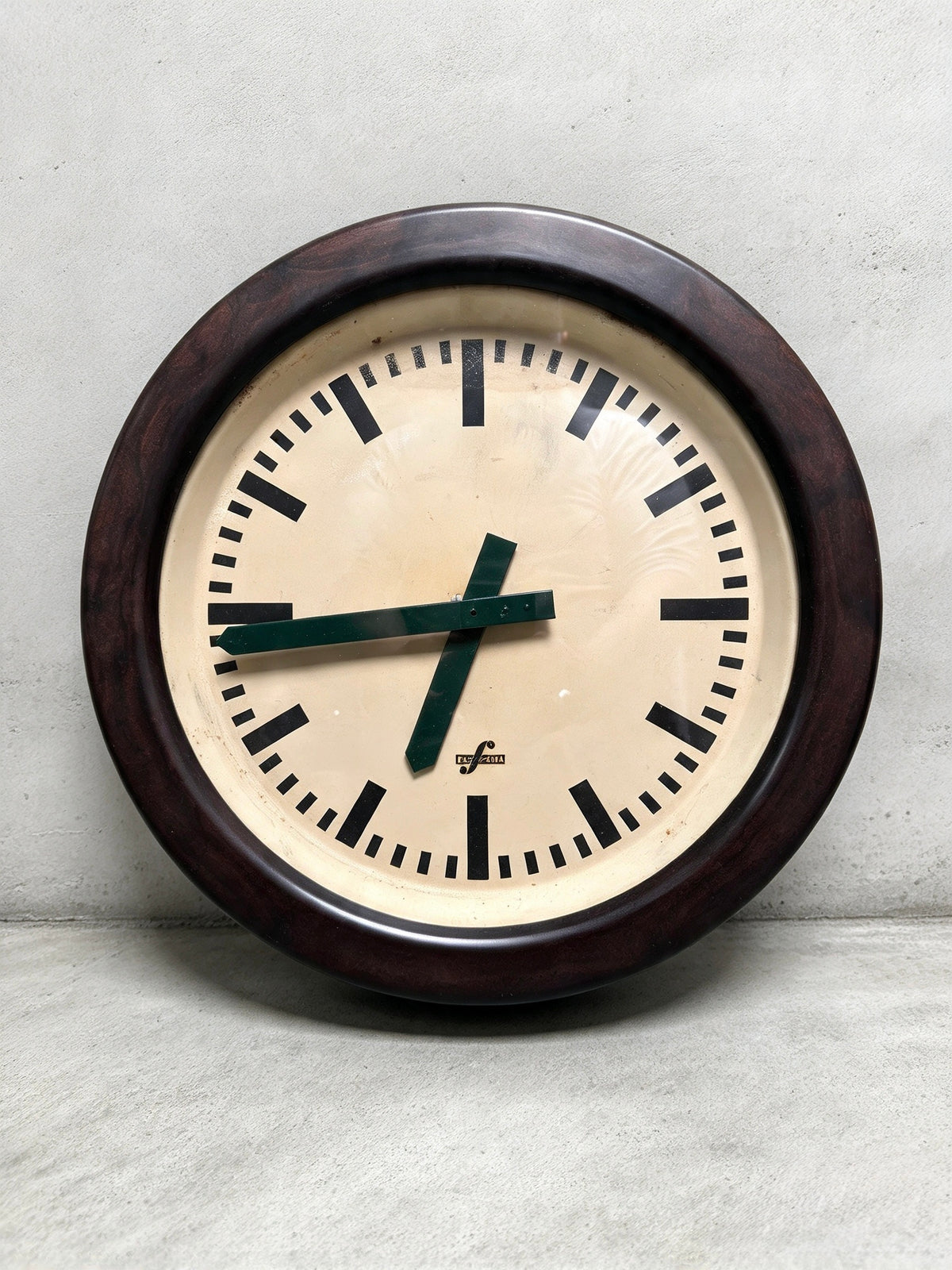 Large 1960's East German Industrial Factory Clocks By Elfema
