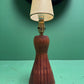 Mid Century 1960s Scandinavian Turned Teak Table Lamp