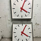 Large Czech Industrial 1970s Square Factory Clocks By Pragotron
