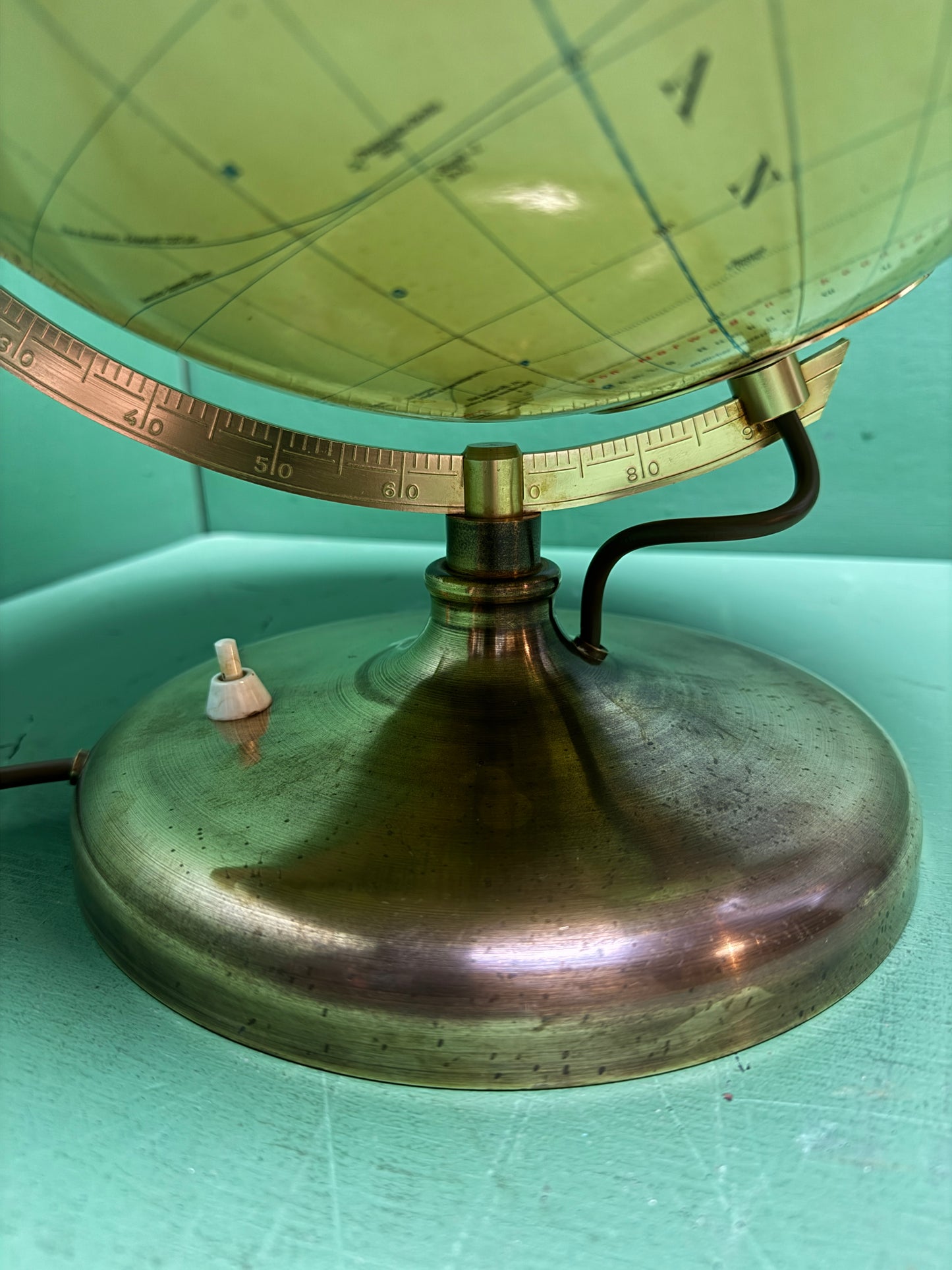 Vintage 1960s German Glass Globe Lamp By JRO Globus Munchen