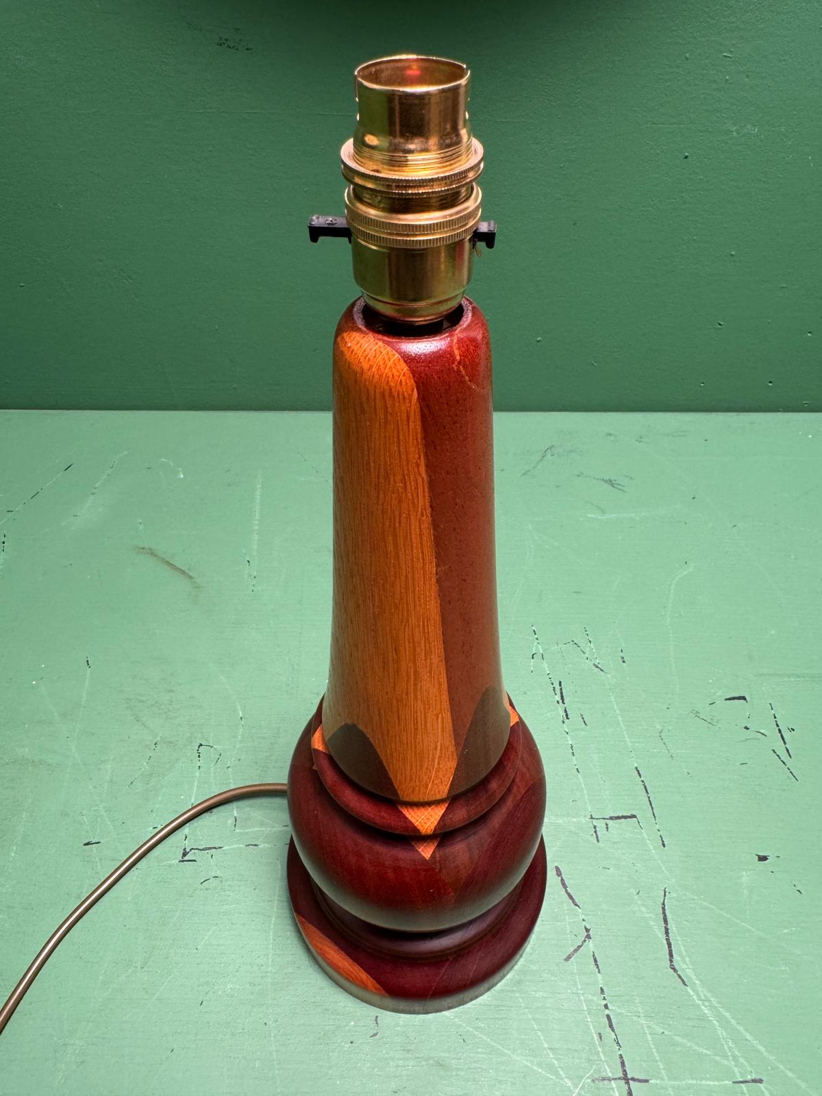 Mid Century 1960s Scandinavian Turned Teak Table Lamp