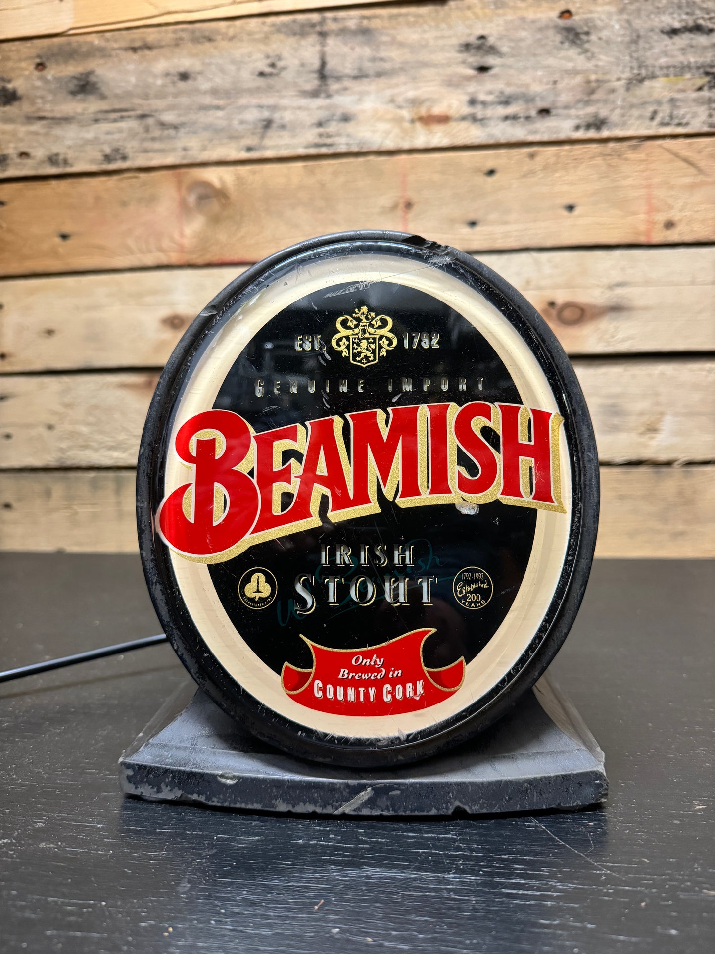 1980s Beamish Irish Stout Advertising Bar Light