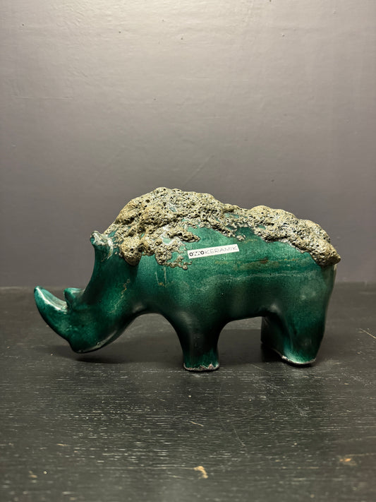 Exclusive Otto Keramik Ceramic Rhino West German Pottery Fat Lava