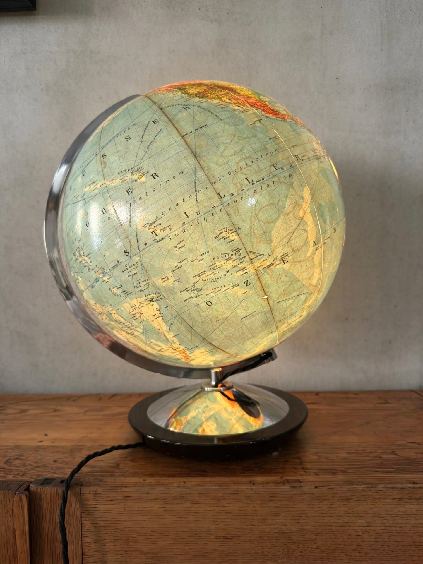 Vintage 1960s DBG Duo Glass Globe Lamp Darmstadt Germany