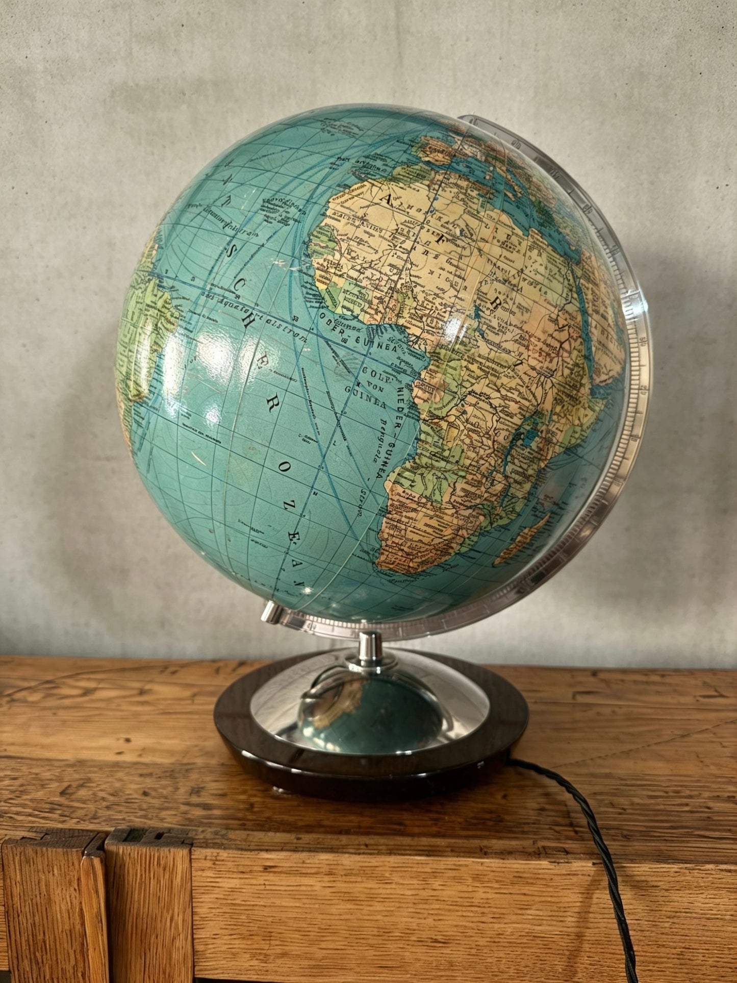 Vintage 1960s German Columbus Duo Glass Globe Lamp