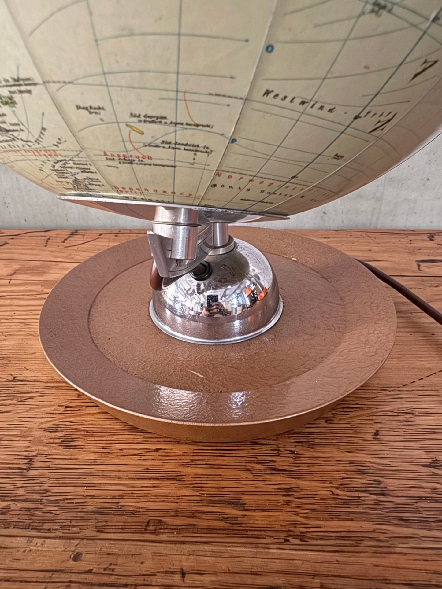 Vintage 1960s German Glass Globe Lamp By JRO Globus Munchen