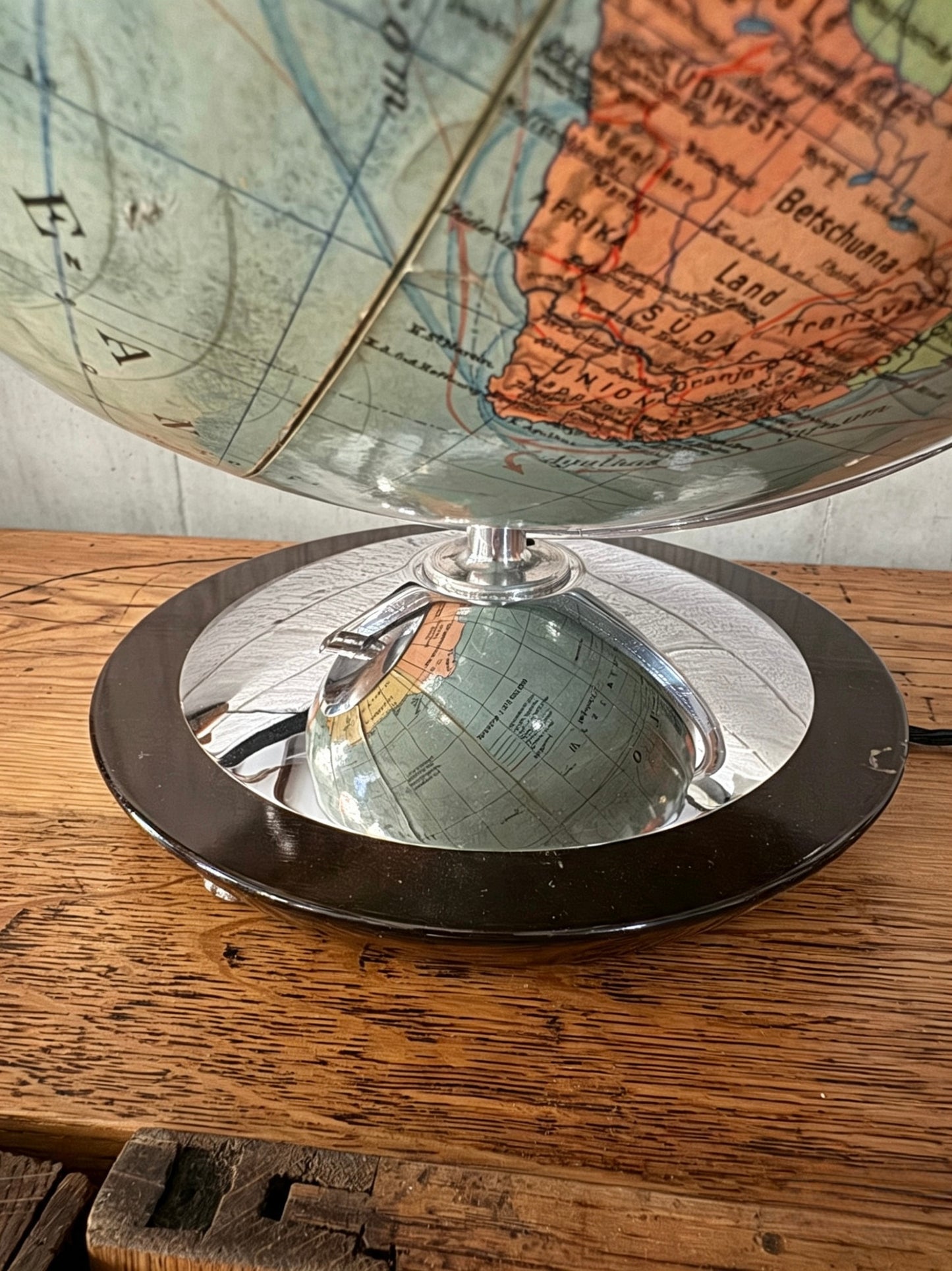 Vintage 1960s DBG Duo Glass Globe Lamp Darmstadt Germany
