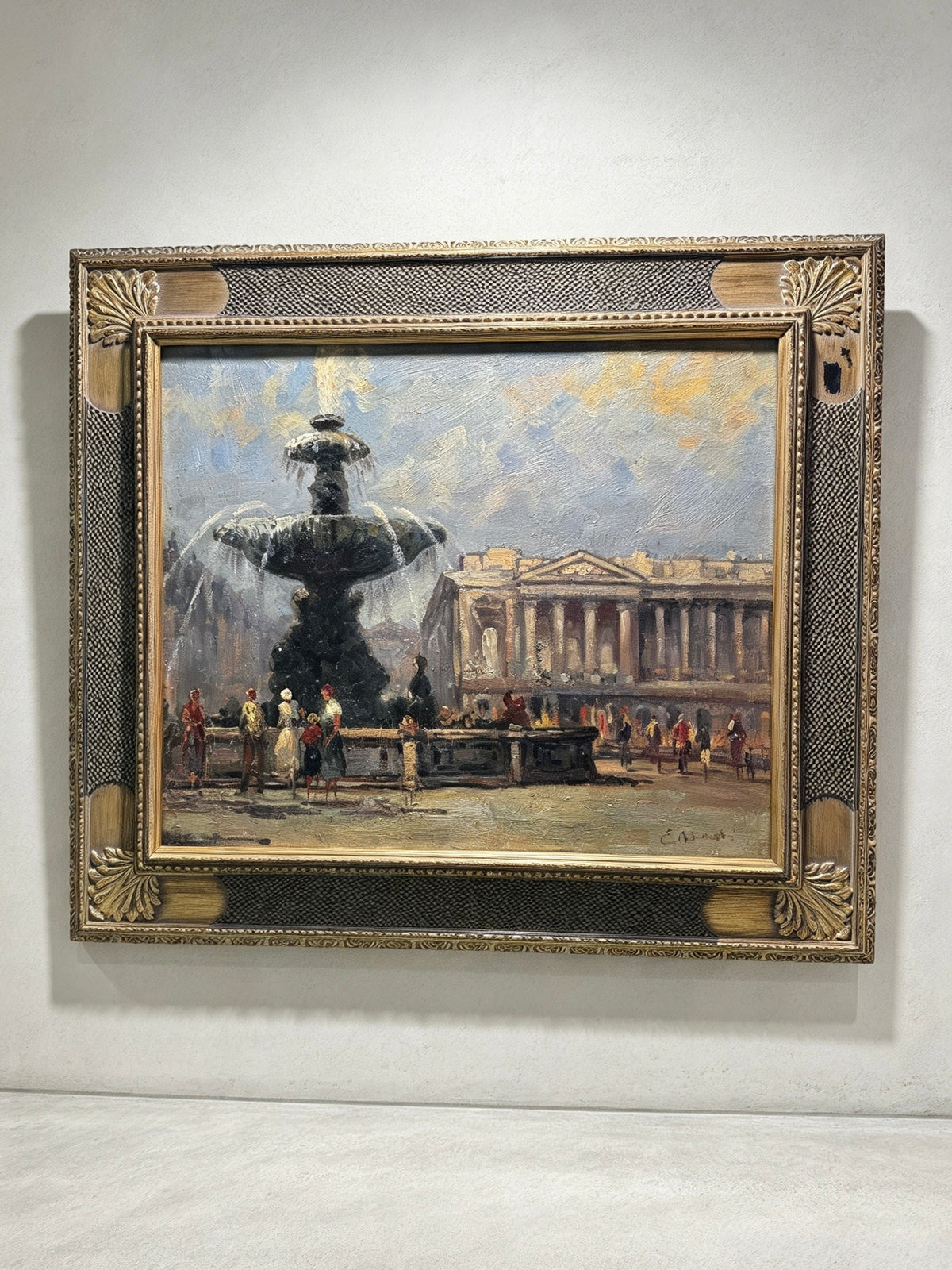 Framed Oil On Canvas Impressionist Painting Signed E.Waugh