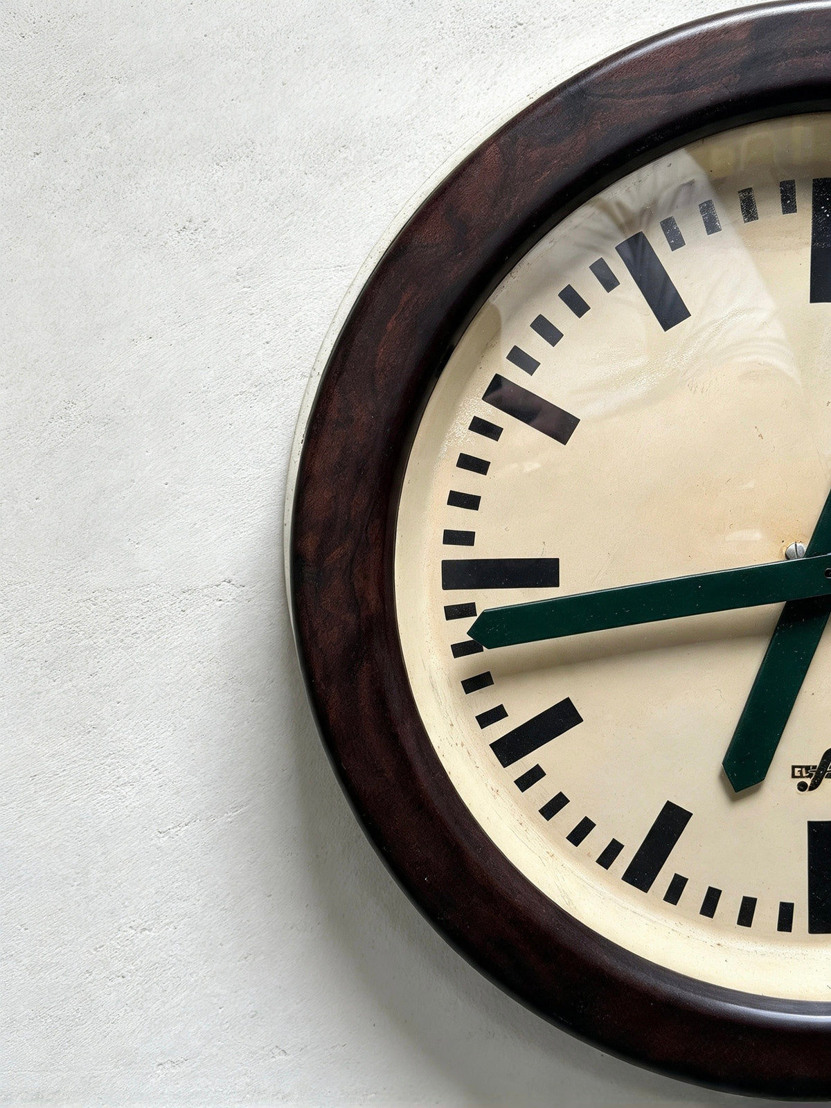 Large 1960's East German Industrial Factory Clocks By Elfema
