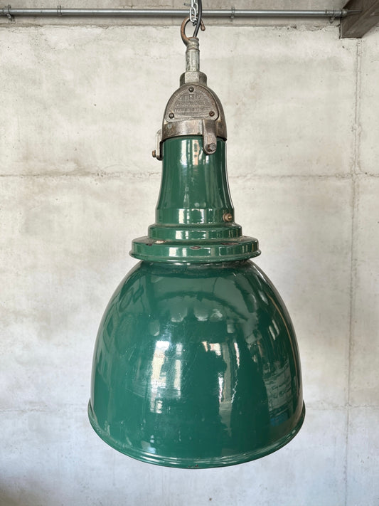 1940s Large Industrial Factory Light By Simplex