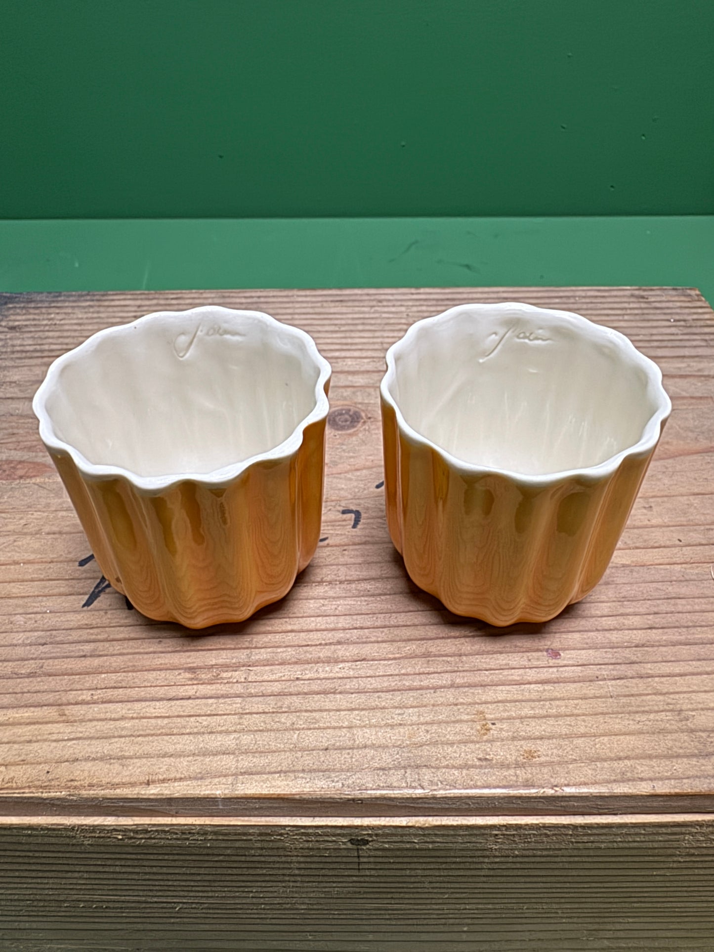 Hand Made Turkish Coffee / Espresso Cups By Renowned Design Ceramicist Saliha Kartal