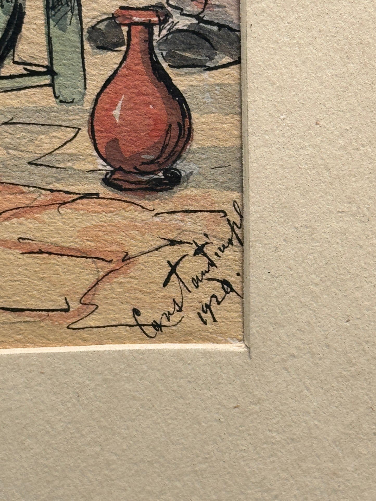 Framed Watercolour Attributed To Karelin Mitrich 1920