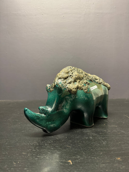 Exclusive Otto Keramik Ceramic Rhino West German Pottery Fat Lava