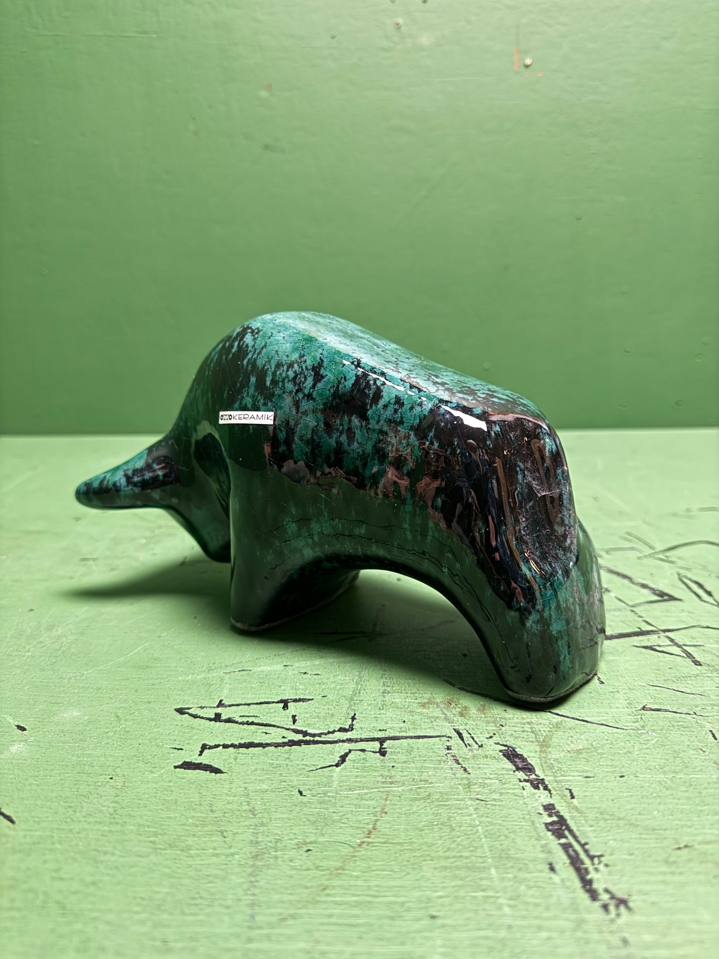 Otto Keramik Classic Ceramic Bull West German Pottery Fat Lava