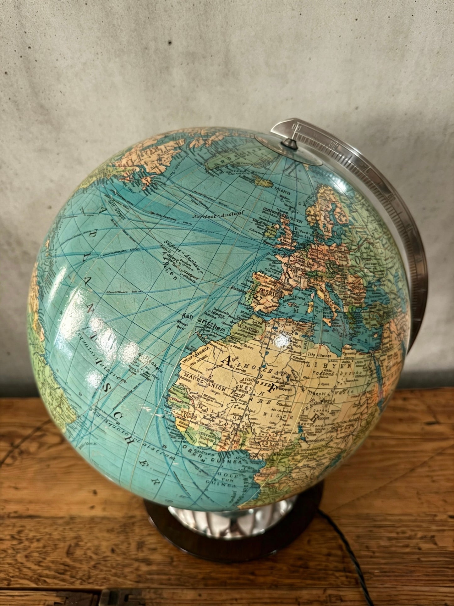 Vintage 1960s German Columbus Duo Glass Globe Lamp