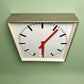 Large Czech Industrial 1970s Square Factory Clocks By Pragotron