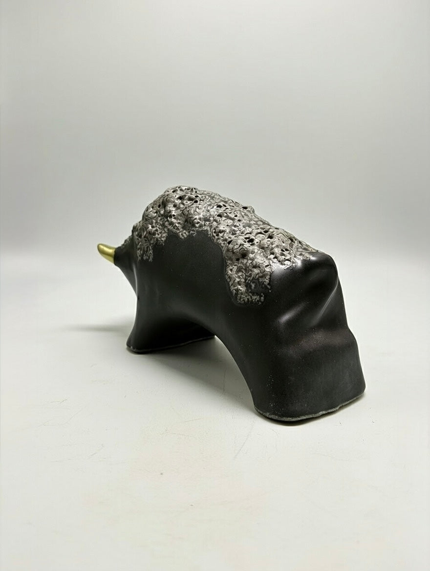 Otto Keramik Gold Edition Ceramic Bull West German Pottery Fat Lava