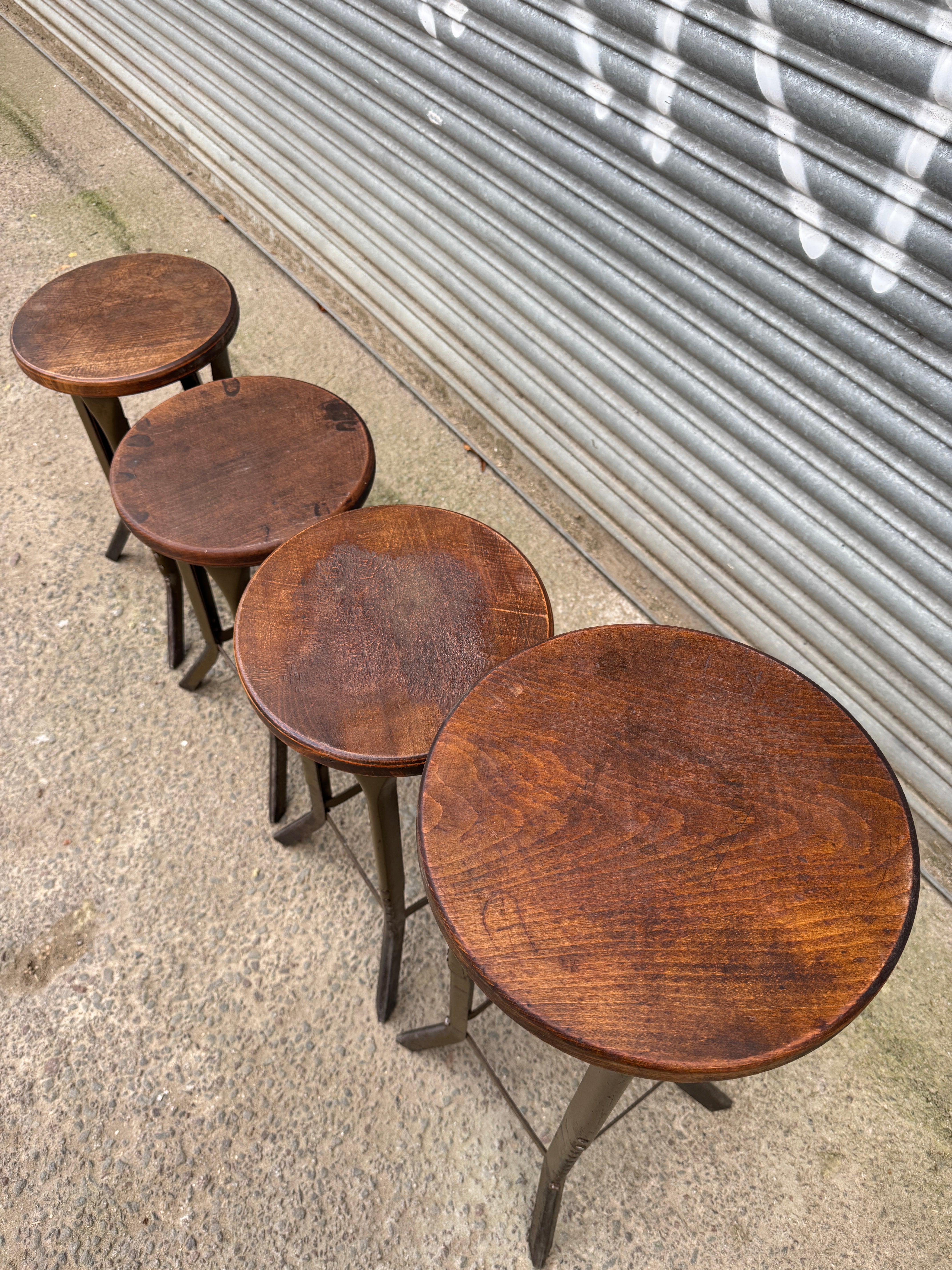 1940s London Made Sankey-Sheldon Factory Stools – www