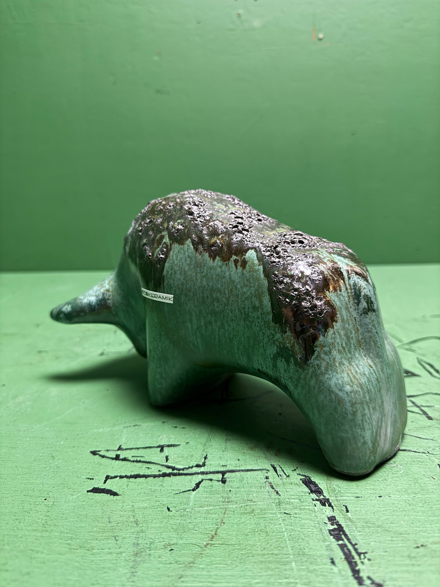 Otto Keramik Classic Ceramic Bull West German Pottery Fat Lava