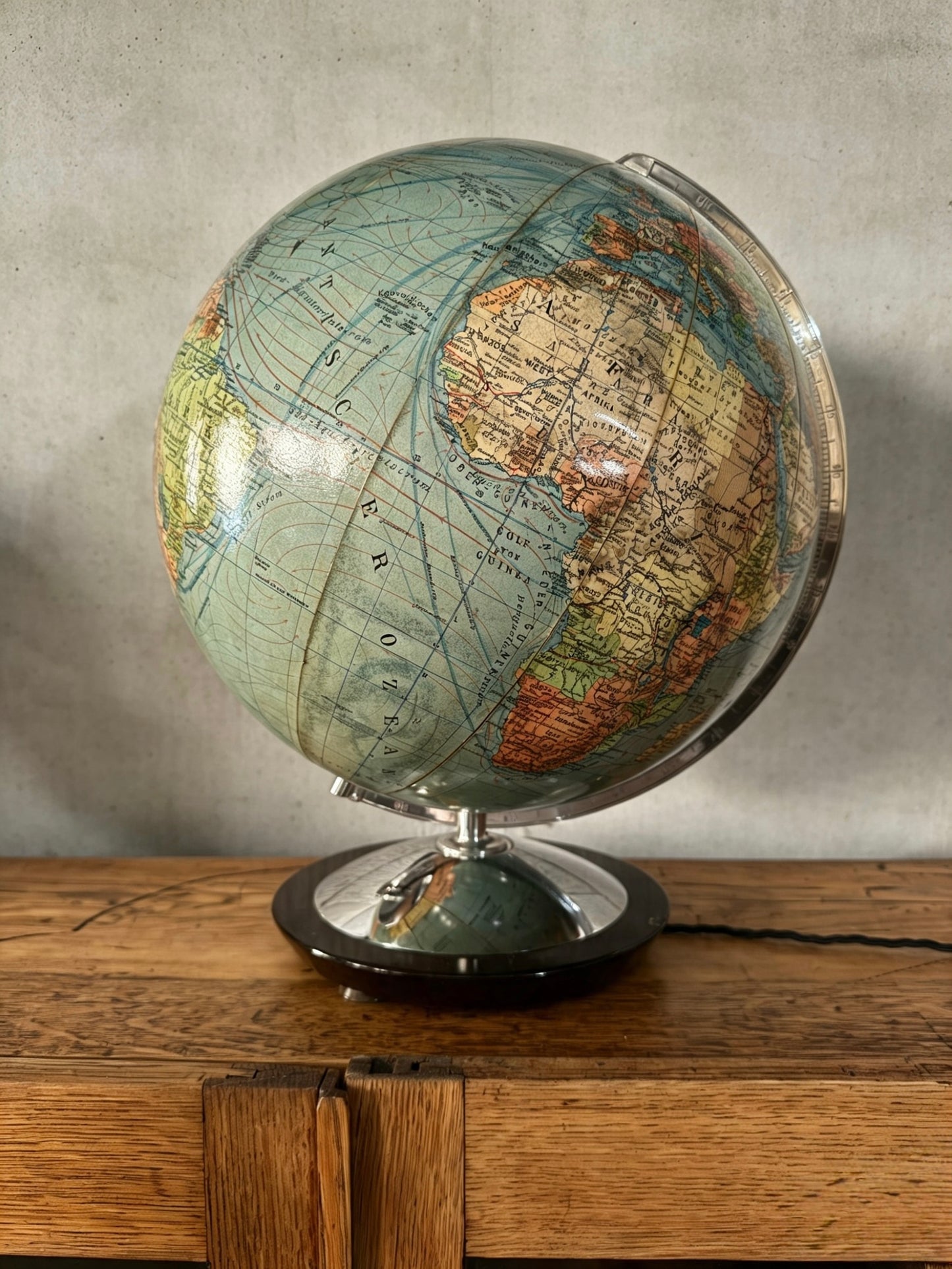 Vintage 1960s DBG Duo Glass Globe Lamp Darmstadt Germany