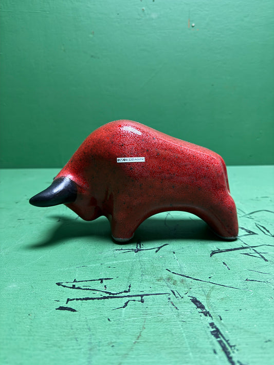 Otto Keramik Classic Ceramic Bull West German Pottery Fat Lava