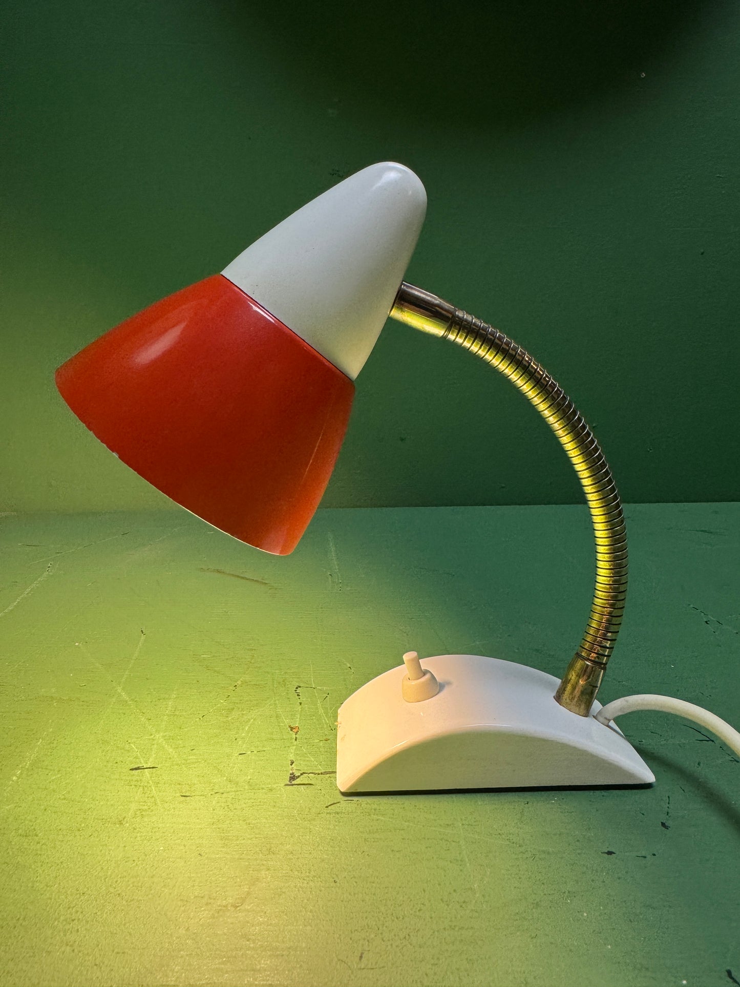 1970s German Retro Orange & White Table Lamp