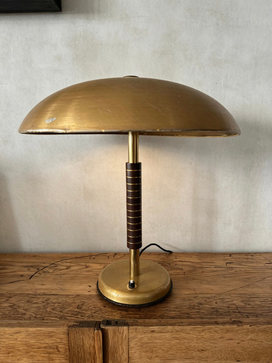 1940s Gold Table Lamp By SBF Sächsische Bronzewarenfabrik