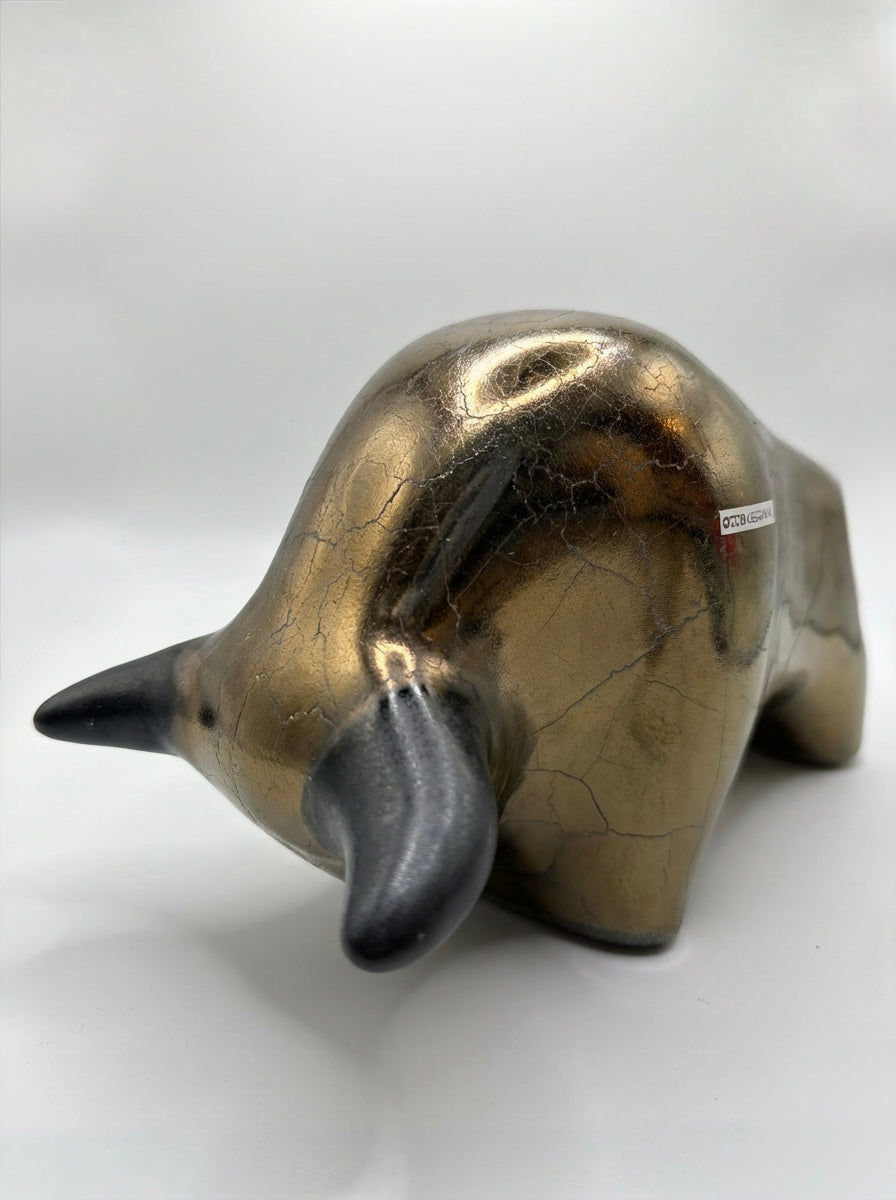 Otto Keramik Classic Ceramic Bull West German Pottery Fat Lava