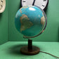 Vintage 1980s German Welt Im Raum Duo Glass Globe Lamp