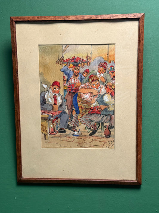 Framed Watercolour Attributed To Karelin Mitrich 1920