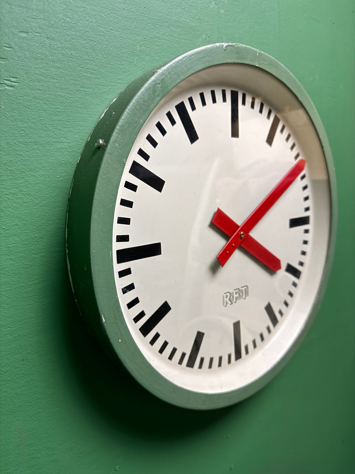 1960s East German Industrial Factory Clock By RFT