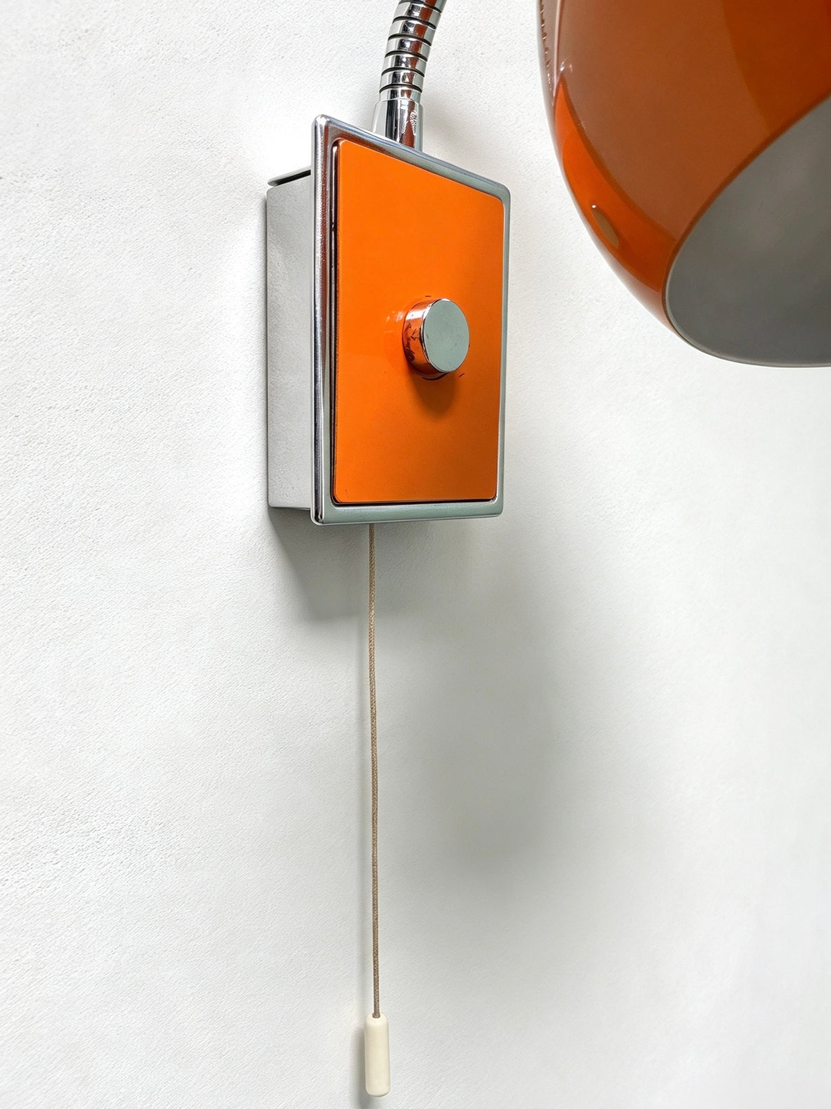1960s Retro Orange & Chrome Wall Lamp