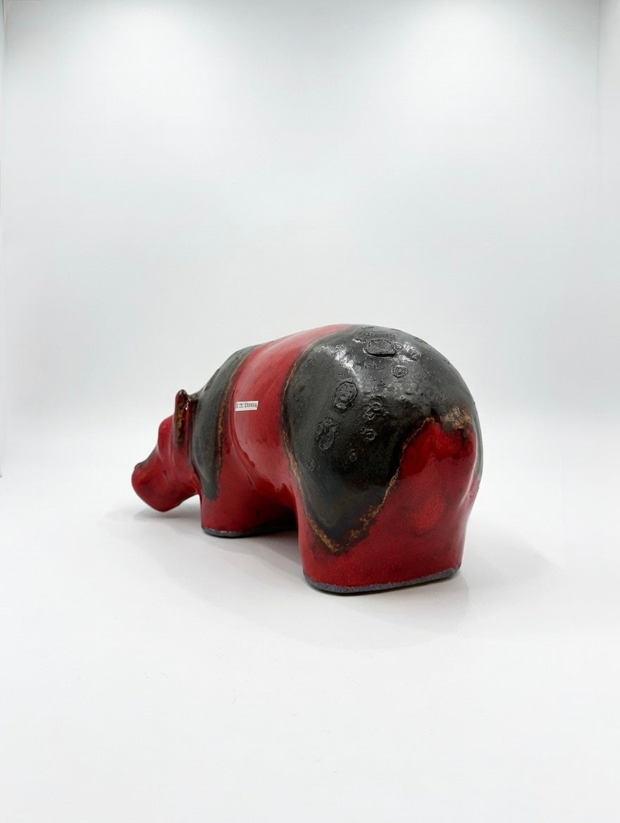 Otto Keramik Ceramic Hippopotamus West German Pottery Fat Lava