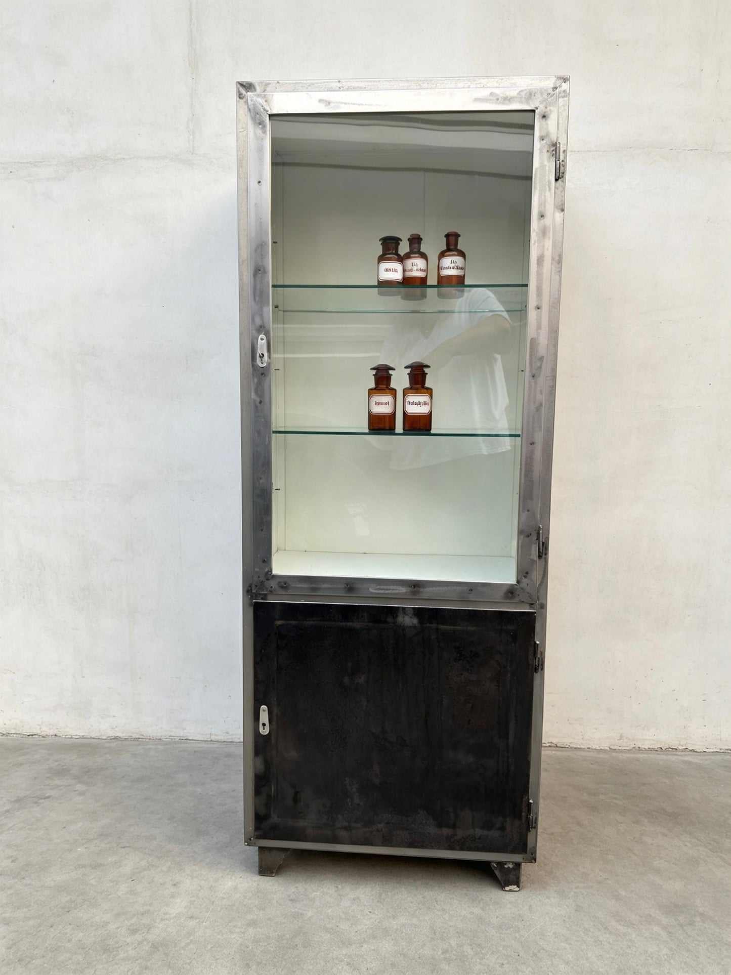 1960s German Steel Medical Cabinets