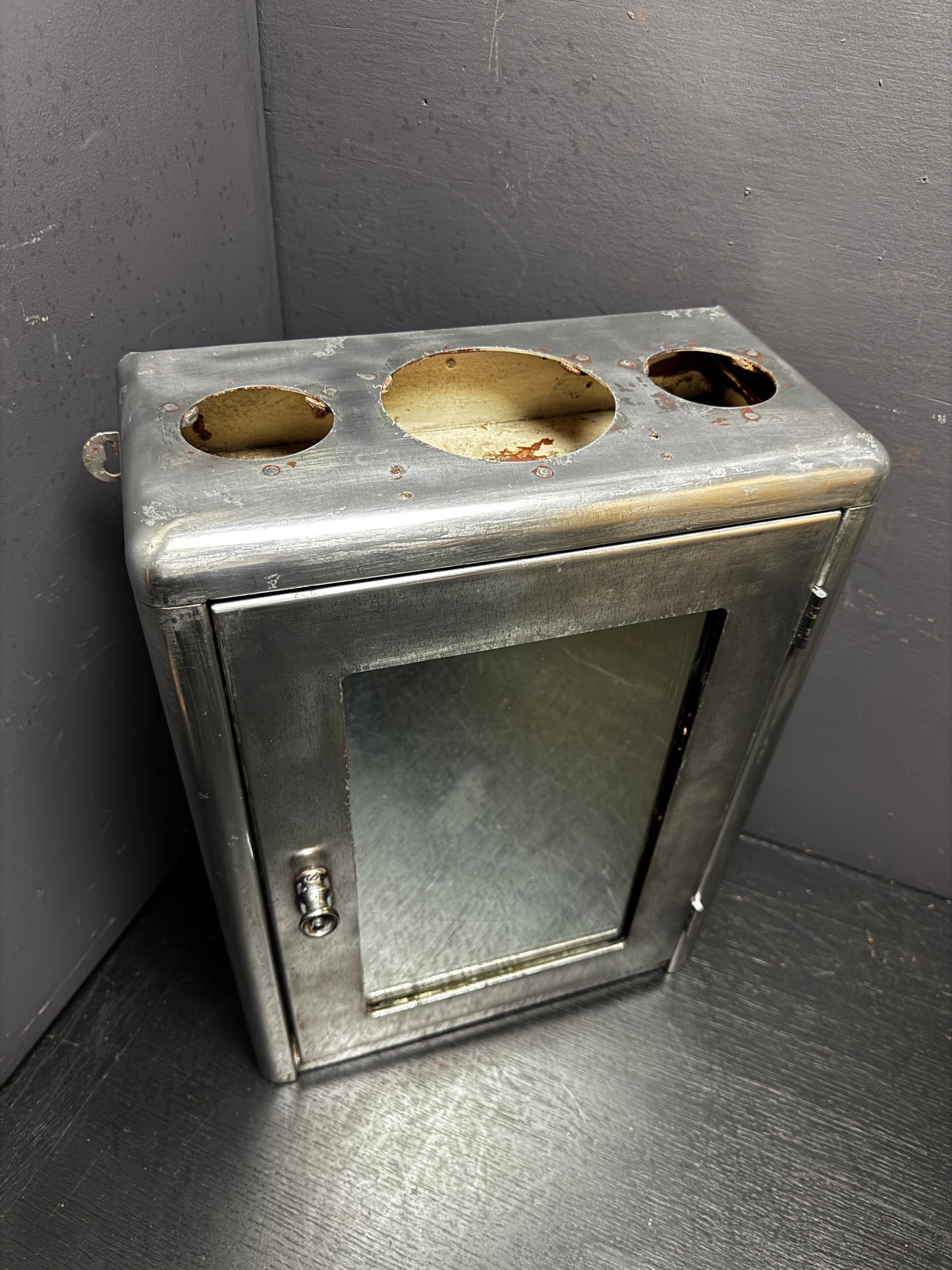Mid 1900s Medical Or Barbers Wall Cabinet