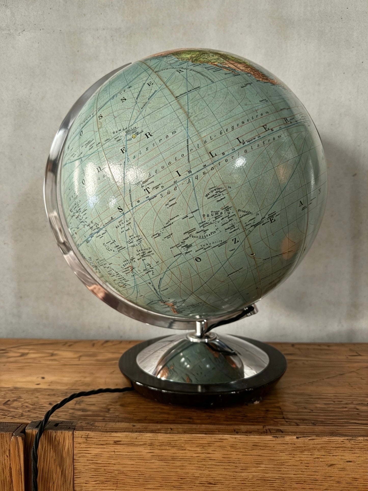 Vintage 1960s DBG Duo Glass Globe Lamp Darmstadt Germany