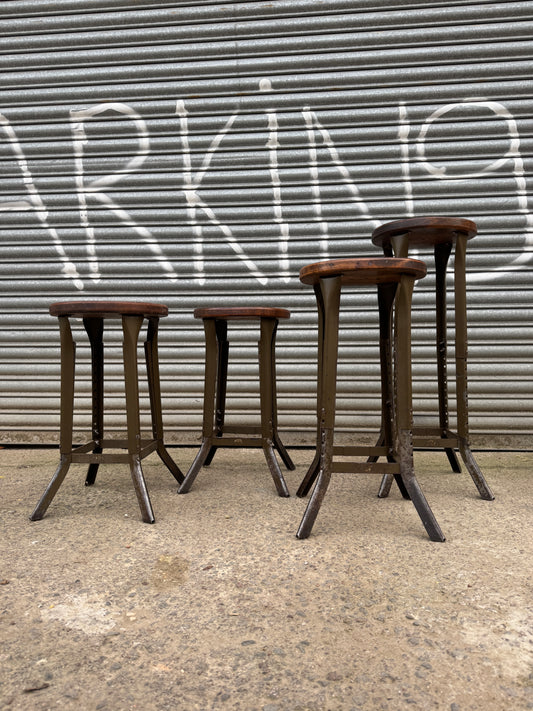 1940s London Made Sankey-Sheldon Factory Stools